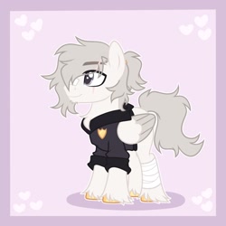 Size: 2048x2048 | Tagged: safe, artist:moonydropps, imported from derpibooru, oc, oc only, pegasus, pony, clothes, hair, looking at each other, looking at someone, male, mane, police, police officer, police uniform, smiling, solo, tail, wings