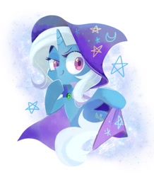 Size: 783x900 | Tagged: safe, artist:sibashen, imported from derpibooru, trixie, pony, unicorn, female, looking at you, mare, mischievous, smiling, solo