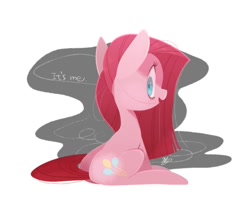 Size: 1099x900 | Tagged: safe, artist:sibashen, imported from derpibooru, pinkie pie, earth pony, pony, female, mare, pinkamena diane pie, sitting, solo