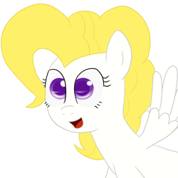 Size: 894x894 | Tagged: safe, artist:ccortxx, imported from derpibooru, surprise, pegasus, pony, g1, g1 to g4, g4, generation leap, simple background, smiling, solo, surprise (g1)