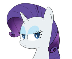 Size: 985x811 | Tagged: safe, artist:ccortxx, imported from derpibooru, rarity, pony, unicorn, eyeshadow, makeup, serious, simple background, solo, unimpressed
