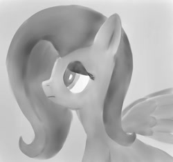 Size: 923x866 | Tagged: safe, artist:ccortxx, imported from derpibooru, fluttershy, pegasus, pony, digital art, monochrome, simple background, solo