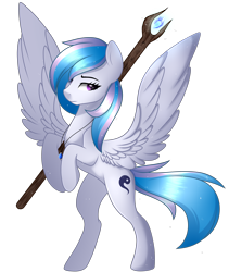 Size: 3200x3800 | Tagged: safe, artist:takan0, imported from derpibooru, oc, oc:starburn, pegasus, pony, bipedal, hoof hold, jewelry, necklace, simple background, staff, transparent background