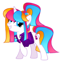 Size: 810x810 | Tagged: safe, artist:pgthehomicidalmaniac, imported from derpibooru, oc, oc:summer streets, pony, unicorn, base used, clothes, female, jacket, mare, ponytail, simple background, solo, transparent background