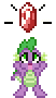 Size: 52x90 | Tagged: safe, artist:color anon, imported from derpibooru, spike, dragon, animated, gem, pixel art, ruby, simple background, solo, transparent background
