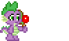 Size: 100x60 | Tagged: safe, artist:color anon, imported from derpibooru, spike, dragon, animated, paddle, pixel art, simple background, solo, transparent background