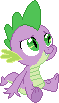 Size: 59x103 | Tagged: safe, artist:color anon, imported from derpibooru, spike, dragon, /mlp/, male, pixel art, simple background, sitting, smiling, solo, transparent background