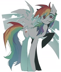 Size: 1643x1969 | Tagged: safe, artist:tet_triangle, imported from derpibooru, rainbow dash, pegasus, pony, female, simple background, solo, white background