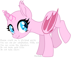 Size: 2819x2259 | Tagged: safe, artist:rioshi, artist:starshade, imported from derpibooru, oc, oc only, alicorn, bat pony, pony, alicorn oc, base, eyelashes, female, high res, horn, mare, scrunchy face, simple background, smiling, solo, transparent background, wings