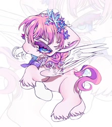 Size: 1318x1490 | Tagged: safe, artist:ywn10804439, imported from derpibooru, oc, oc only, pegasus, pony, female, flower, flower in hair, pegasus oc, solo