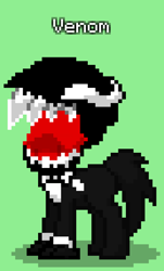 Size: 516x852 | Tagged: safe, imported from derpibooru, pony, pony town, green background, simple background, solo, symbiote, venom