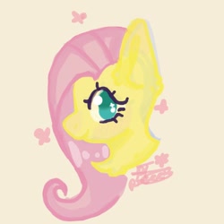 Size: 1280x1280 | Tagged: safe, artist:pt_roseee, imported from derpibooru, fluttershy, pegasus, pony, bust, female, mare, portrait, solo