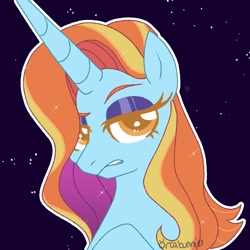 Size: 1080x1080 | Tagged: safe, artist:orcabunnies, imported from derpibooru, sassy saddles, pony, unicorn, bust, female, solo