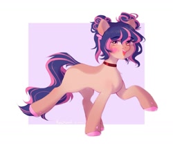 Size: 2016x1695 | Tagged: safe, artist:kasikomi_arts, imported from derpibooru, oc, earth pony, pony, collar, female, mare, solo