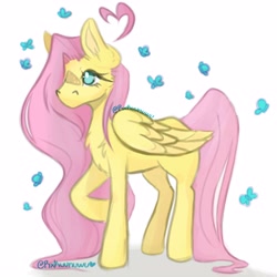 Size: 3000x3000 | Tagged: safe, artist:rxkuunuwu, imported from derpibooru, fluttershy, pegasus, pony, female, mare, solo