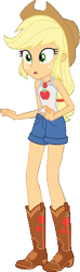 Size: 265x890 | Tagged: safe, edit, edited screencap, imported from derpibooru, screencap, applejack, human, equestria girls, street chic, spoiler:eqg series (season 2), applebetes, background removed, clothes, cute, shorts, simple background, tanktop, transparent background