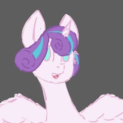 Size: 604x604 | Tagged: safe, artist:cloudartistso, imported from derpibooru, princess flurry heart, alicorn, pony, female, filly, foal, gray background, older, simple background, solo