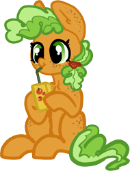 Size: 655x864 | Tagged: safe, artist:nootaz, imported from derpibooru, apple brown betty, pony, apple family member, juice, juice box