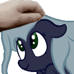 Size: 150x150 | Tagged: safe, artist:ahorseofcourse, imported from derpibooru, oc, oc only, oc:belle luga, pony, whale, animated, gif, gif for breezies, hand, petpet, petting, picture for breezies, ponerpics import, simple background, transparent background, whale pony