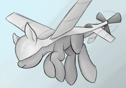 Size: 1111x772 | Tagged: safe, artist:ahorseofcourse, imported from derpibooru, original species, plane pony, pony, predator drone, cute, plane, ponerpics import