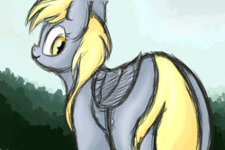 Size: 2400x1600 | Tagged: safe, artist:ahorseofcourse, imported from derpibooru, derpy hooves, pegasus, pony, bubble butt, butt, cute