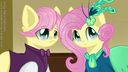 Size: 1192x670 | Tagged: safe, artist:dashienightingale, imported from derpibooru, fluttershy, pegasus, pony, duo, female, male