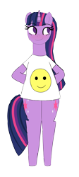 Size: 1339x3000 | Tagged: safe, artist:happyb0y95, imported from derpibooru, twilight sparkle, alicorn, pony, bipedal, blushing, clothes, cute, eyelashes, female, hooves behind back, looking away, mare, shirt, simple background, smiley face, smiling, transparent background, twiabetes