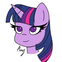 Size: 1080x1080 | Tagged: safe, artist:augustus286, imported from derpibooru, twilight sparkle, pony, unicorn, bust, female, mare, portrait, simple background, solo, white background