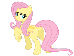 Size: 6183x4720 | Tagged: safe, artist:shiningblueshield, imported from derpibooru, fluttershy, pegasus, pony, butt, butt tail, flutterbutt, looking at you, looking back, looking back at you, plot, simple background, solo, stupid sexy fluttershy, white background