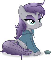 Size: 2937x3480 | Tagged: safe, artist:anime-equestria, imported from derpibooru, maud pie, earth pony, pony, alternate hairstyle, boulder (g4), clothes, eyeshadow, female, hoodie, makeup, mare, simple background, sitting, solo, transparent background, vector