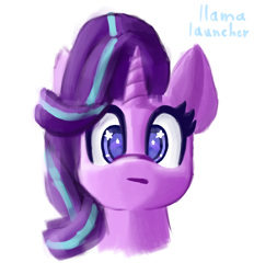 Size: 1300x1400 | Tagged: safe, artist:llamalauncher, imported from derpibooru, starlight glimmer, pony, unicorn, bust, female, simple background, solo, white background