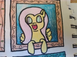 Size: 4608x3456 | Tagged: safe, artist:acid flask, imported from derpibooru, fluttershy, pegasus, pony, 2d, art dump, chibi, colored, female, happy, looking at you, mare, paper, sketch, sketch dump, sketchbook, traditional art