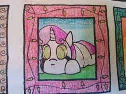 Size: 4608x3456 | Tagged: safe, artist:acid flask, imported from derpibooru, sweetie belle, pony, robot, robot pony, unicorn, 2d, art dump, colored, female, mare, paper, sketch, sketch dump, sketchbook, solo, sweetie bot, traditional art