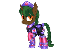 Size: 2360x1640 | Tagged: safe, artist:mistress midnight, imported from derpibooru, oc, oc:camp fire(fireverse), pony, unicorn, fireheart76's latex suit design, horn, latex, latex suit, prisoners of the moon, rubber, rubber suit, solo, unicorn oc