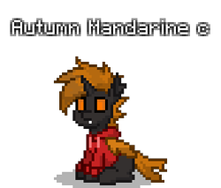 Size: 328x280 | Tagged: safe, artist:kittykat, imported from derpibooru, oc, oc:autumn mandarine, changeling, pony, pony town, brown changeling, male, solo