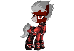 Size: 2360x1640 | Tagged: safe, artist:mistress midnight, imported from derpibooru, oc, oc:crimson skies(fireverse), bat pony, pony, bat pony oc, female, fireheart76's latex suit design, latex, latex suit, prisoners of the moon, rubber, rubber suit, solo