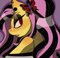 Size: 2048x1974 | Tagged: safe, artist:usapipoyoyo, imported from derpibooru, fluttershy, anthro, pegasus, female, goth, mare, solo