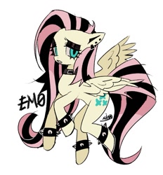 Size: 807x869 | Tagged: safe, artist:hato_mina333, imported from derpibooru, fluttershy, pegasus, pony, female, goth, mare, solo