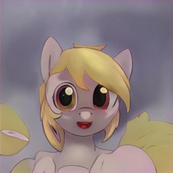 Size: 1024x1024 | Tagged: safe, imported from derpibooru, pony, ai content, ai generated, ears up, generator:thisponydoesnotexist, looking at you, nostrils, not derpy, open mouth, open smile, shading, smiling, smiling at you, solo