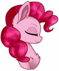 Size: 2961x3591 | Tagged: safe, artist:gleamydreams, imported from derpibooru, pinkie pie, earth pony, pony, bust, eyes closed, female, mare, portrait, simple background, smiling, solo, white background