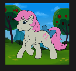 Size: 427x400 | Tagged: safe, artist:ownerofcatgirlhaven, artist:yingyanggio, imported from derpibooru, snuzzle, pony, cute, g1, snuzzlebetes, tree