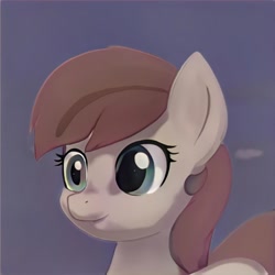 Size: 1024x1024 | Tagged: safe, imported from derpibooru, pony, ai content, ai generated, bust, ears up, eyelashes, generator:thisponydoesnotexist, gradient background, nostrils, shading, solo
