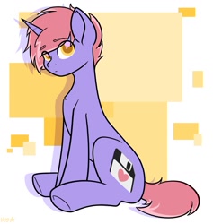 Size: 1259x1327 | Tagged: safe, artist:koapony, imported from derpibooru, oc, oc only, pony, unicorn, eyebrows, eyebrows visible through hair, looking at you, sitting, solo, underhoof