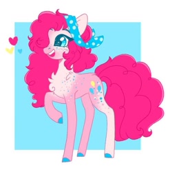 Size: 708x718 | Tagged: safe, artist:poni.adopts, imported from derpibooru, pinkie pie, pony, bandana, heart, raised hoof, solo