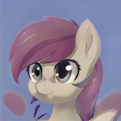 Size: 1024x1024 | Tagged: safe, imported from derpibooru, pony, ai content, ai generated, bust, ears up, eyelashes, generator:thisponydoesnotexist, gradient background, nostrils, shading, solo