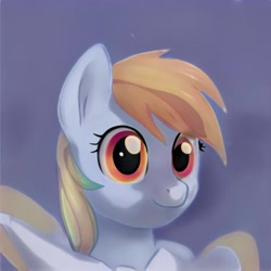 Size: 1024x1024 | Tagged: safe, imported from derpibooru, pony, ai content, ai generated, bust, ears up, eyelashes, generator:thisponydoesnotexist, gradient background, nostrils, not derpy, shading, solo
