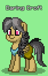 Size: 504x792 | Tagged: safe, imported from derpibooru, daring do, pegasus, pony, pony town, crossover, green background, lara croft, simple background, solo, tomb raider