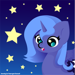 Size: 2207x2203 | Tagged: safe, artist:margaritaenot, imported from derpibooru, princess luna, alicorn, pony, cute, lunabetes, s1 luna, simple background, solo, starry eyes, vector, wingding eyes