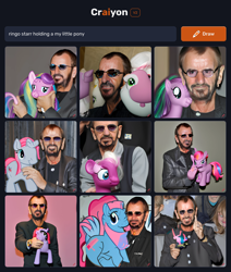 Size: 1536x1812 | Tagged: safe, imported from derpibooru, pegasus, pony, ai content, ai generated, generator:craiyon, oh no he's not handsome anymore, ringo starr, wat, weird