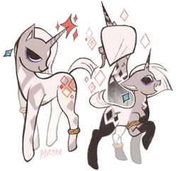 Size: 1280x1233 | Tagged: safe, artist:appeypie, imported from derpibooru, pony, unicorn, ear piercing, earring, girahim, horn, jewelry, long tongue, looking at you, piercing, ponified, simple background, solo, tail, the legend of zelda, the legend of zelda: skyward sword, tongue out, white background